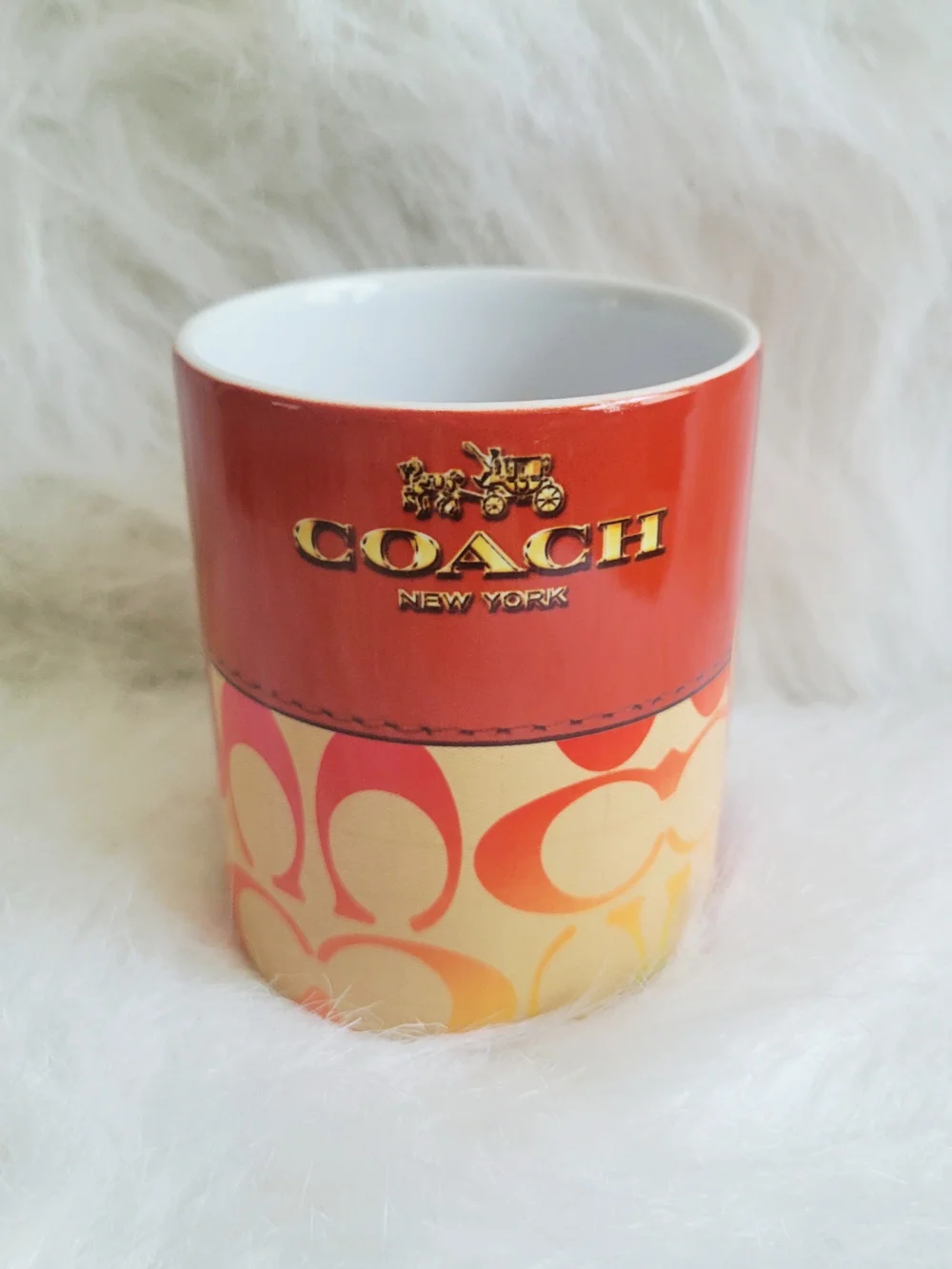 Fashion New York Orange & Cream Signature Ceramic Mug